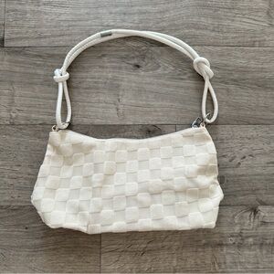 Cream Checkered Women's Bag